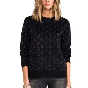 Revolve x Obey Knit Sweater Wasteland Paisley Rainbow Shimmery Cotton Black Sz M
